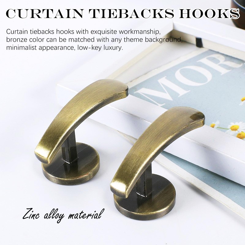 Curtain Window Treatment Holdbacks Tiebacks Tie Backs Back Hooks Hook