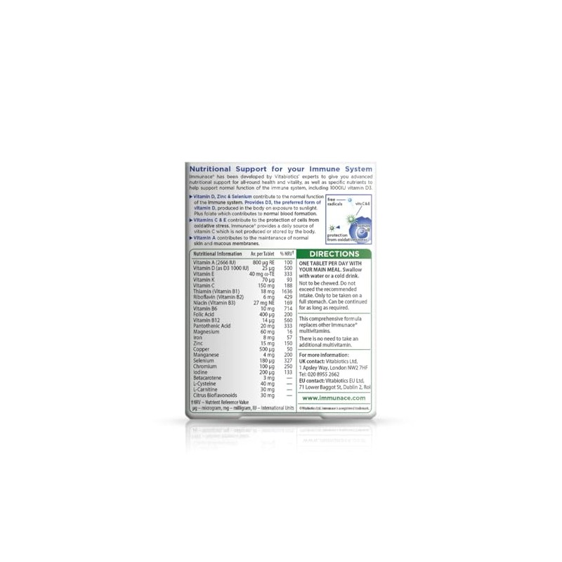 Immunace Vitabiotics Original Tablets, 30 Capsules