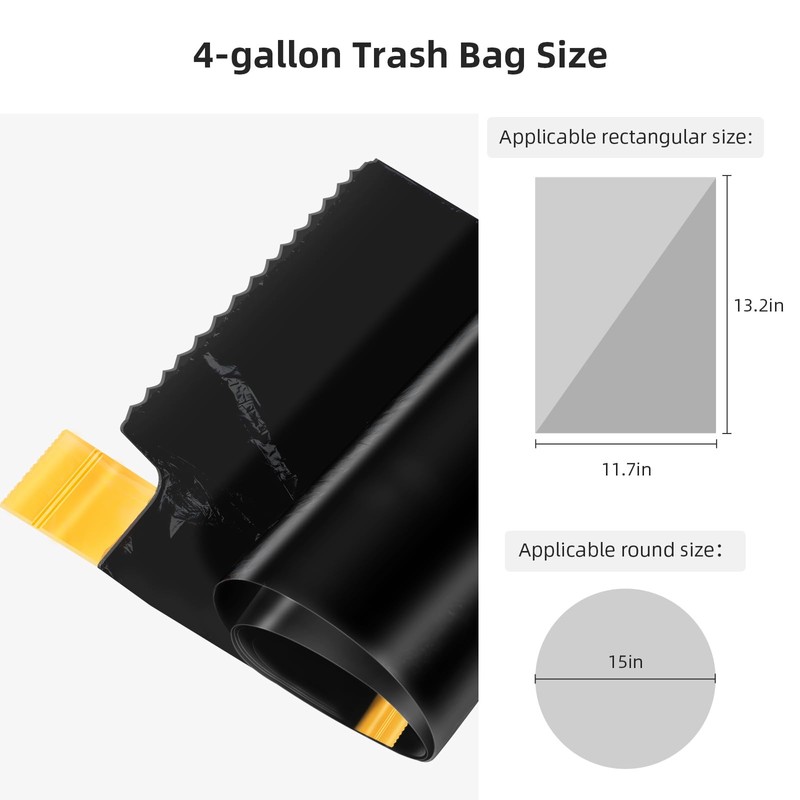 funest Small Drawstring Trash Bag,Easy to Tear and Pack,4 Gallon