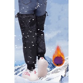 Motorcycle Knee Warmers Winter Warm Knee Pads Motorcycle Riding Knee Pads Waterproof Windproof Leg Cover Gaiters Winter Down Thermal Long Leg Knee Sleeves Thickened Knee Pads for Skating Skiing