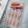 Chrome Pink Press on Stiletto Gradient Glossy Acrylic Aurora Full