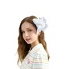 AMYDECOR 8 Inch White Sparkly Glitter Sequin Hair Bows for