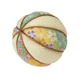 Tokyodo ZE00014-004 Crepe Flower Balls, 2.0 inches (5 cm), Yellow/Floral Pattern, Diameter Approx. 2.0 inches (5 cm), 1 Bag (2)