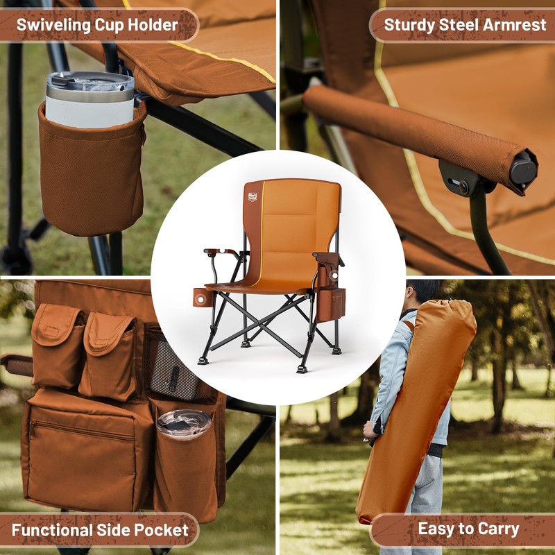 TIMBER RIDGE Oversized Folding Camping Chair High Back Heavy Duty