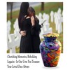 Modern Print Keepsake Urn - Colorful Mini Cremation Urn for