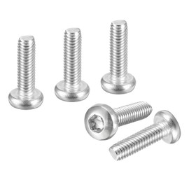 DTGN M6x20mm Pan Head Torx Security Screw - 20Pack - Good for Machinery - 316 Stainless Steel Button Head Torx Bolt Star Drive Security Fasteners - Silver Tone