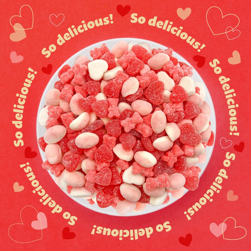 Gummy Candy Mix | 2-Pound Bag | Red & Pink