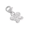 jewellerybox Sterling Silver CZ Crystal Encrusted Butterfly Clip on Charm