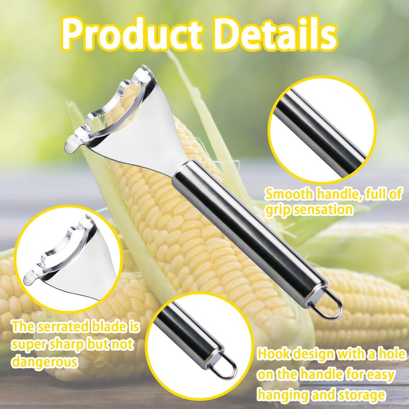 Bntyok 2PCS Corn Planer Cutter Thresher Peeler Corn Thresher Cob