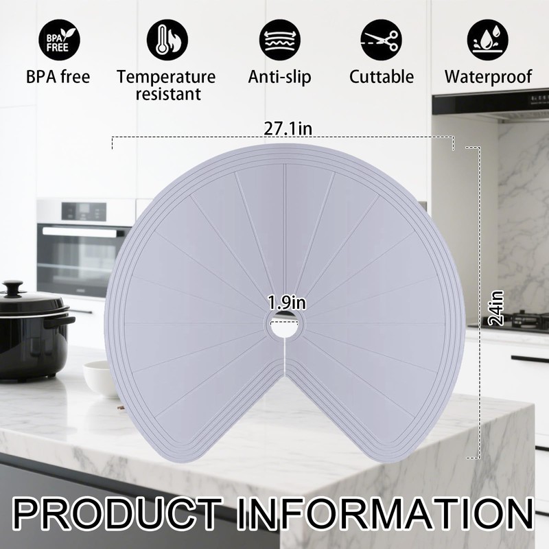 Lazy Susan Silicone Shelf Liner – Non-Slip Dual Tier Pie