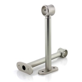 GIRASOLE HOME® Adjustable Long Curtain Pole Bracket, 2 Pack Heavy Duty Aluminum Wall Bracket for 18-20mm Diameter Rods (165mm Long, Satin Nickel)