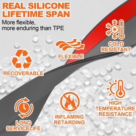 Door Draft Stopper, Door Sweep for Bottom of Door, Weather Stripping Door Seal, Under Door Gap Filler, Under Door Draft Blocker Soundproof/Insulator, Door stoppers (Grey, 78‘’)