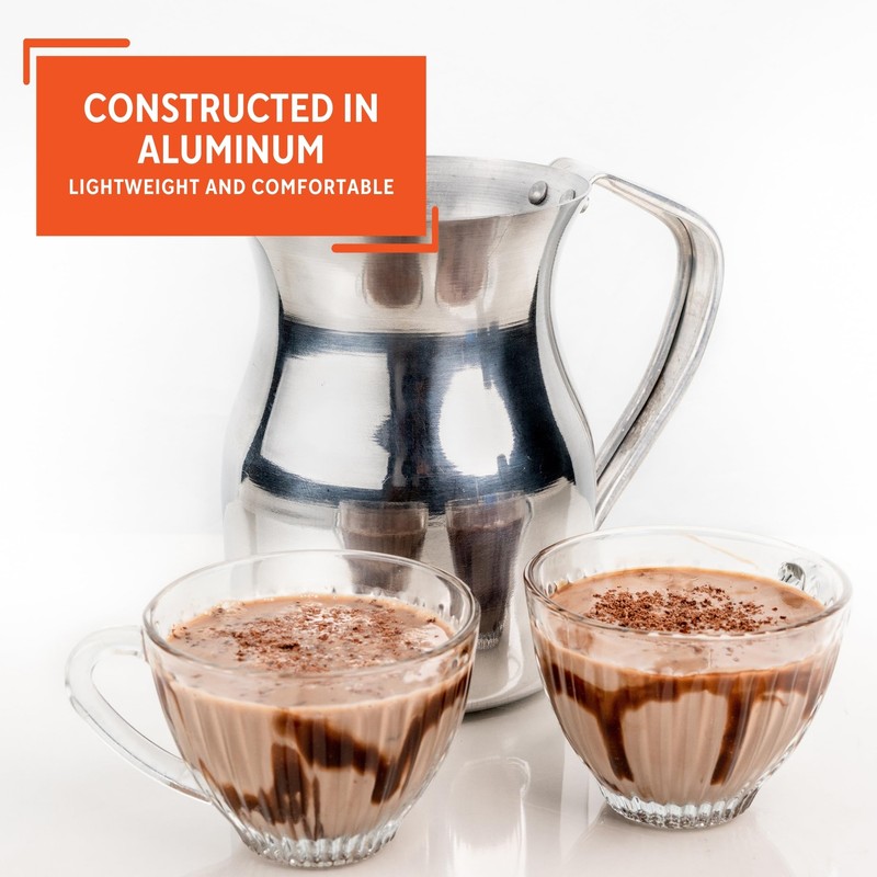 IMUSA USA 1Qt Aluminum Traditional Chocolatera, Silver