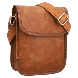 Gusti Tamara Small Leather Shoulder Bag for Men and Women Vintage Brown Leather, brown, Classic, vintage