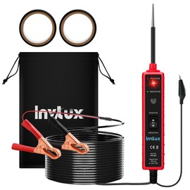 Invtux Automotive Car Circuit Tester, 6-24V AC/DC Power Circuit Probe Tester, Automotive Electrical Tester Digital Display Short Circuit Finder for Continuity Testing/Trailer Lights Testing Red