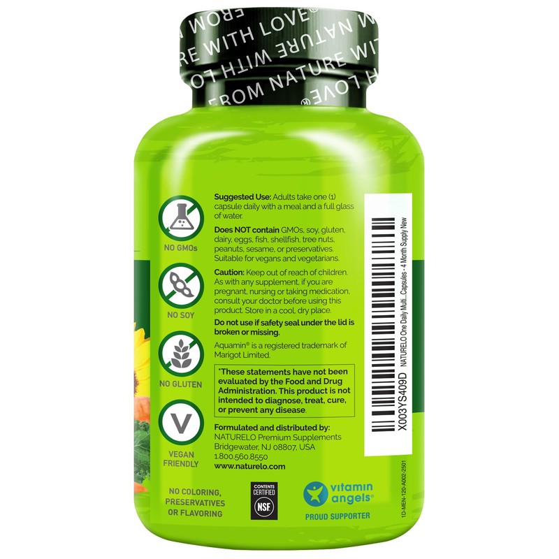 NATURELO Mens Multivitamins - One Daily Multivitamin for Men with