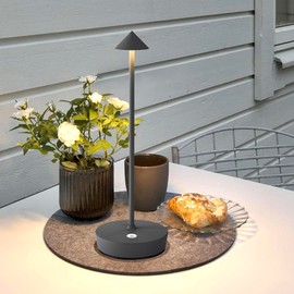 Tpczqj Set of 2 Rechargeable Cordless Table Lamp,6000mAh LED Battery Operated Desk Lamp Touch 3 Color Dimming Portable Outdoor Waterproof Table Light for Patio/Restaurant/Dining/Home (Grey)