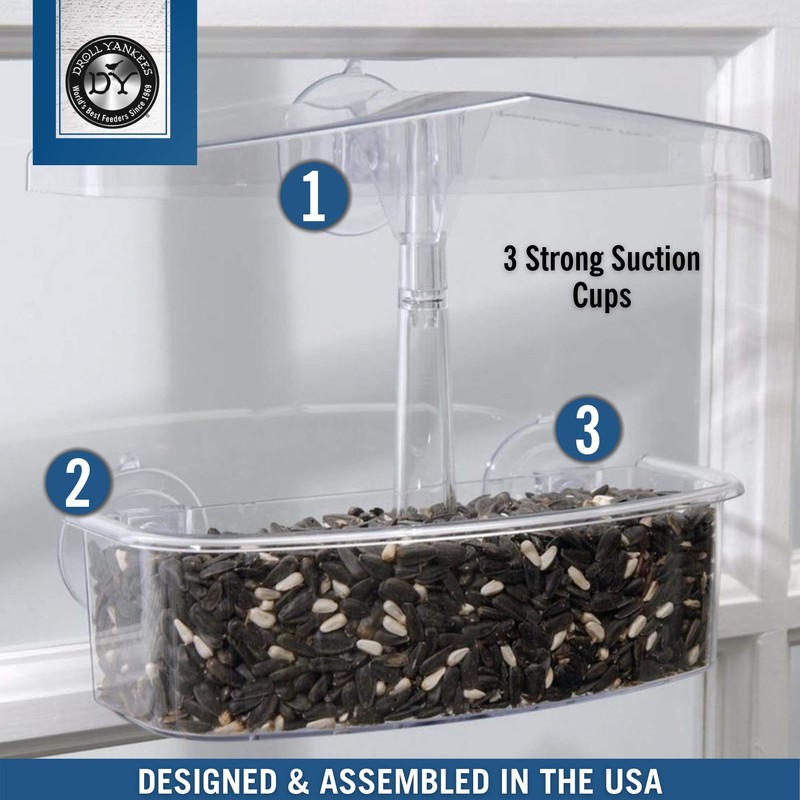 Droll Yankees Observer Window Bird Feeder with Suction Cups, 2