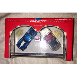 Hot Wheels Collectibles - Corvette Showcase - Set 2 of 2 - 45th Corvette Anniversary - 2Car Corvette Set in Display Case