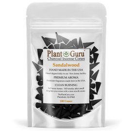Sandalwood Charcoal Incense Cones 1" TOPFLOW - 100 Pack Bulk - Natural Scented Cones Handmade Hand Dipped