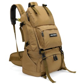 INOXTO 45L Waterproof Lightweight Hiking Backpacks with Waterproof Rain Cover for Men and Women Outdoor and Hiking, khaki, Unit size