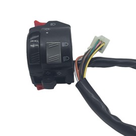 HANSWD 7/8'' 22mm Motorcycle ATV Handlebar Control Switch Headlight Fog Lamp Turn Signal Horn High/Low Beam Button (with 11 Wire) for Yamaha RXK12