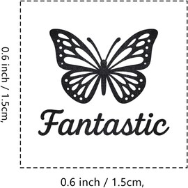 Butterfly Teacher Rubber Stamp, 3/5 Inch Small Mini Stamp for Scrapbooking Card Making Planner