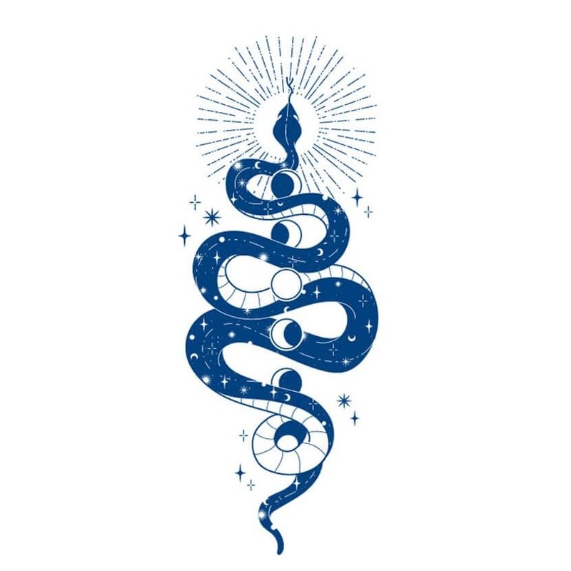 4 Sheets Temporary Snake Tattoo Semi-Permanent Cobra Tattoo Long-Lasting Tattoo