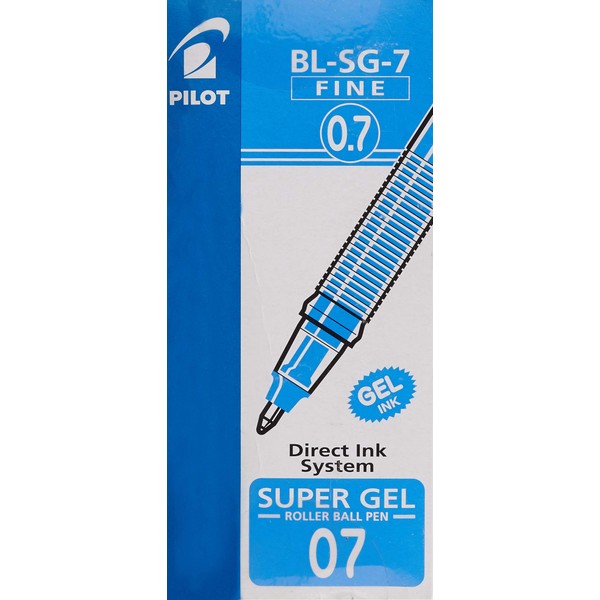 Pilot 570326 Supergel Rollerball 0.7 mm Tip (Box of 12) - Blue