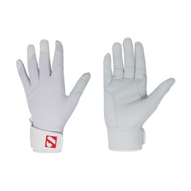 BARNETT BBG-01 Baseball Schlagmann Batting Handschuhe (Weiß, L)