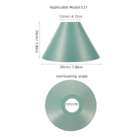 Barrel Metal Lampshade, E27 Industrial Pendant Light Shade, Vintage Metal Bulb Guard, Iron Cone Hanging Ceiling Pendant Light Holder Replacement (7.86X 7.86X4.72 inch)