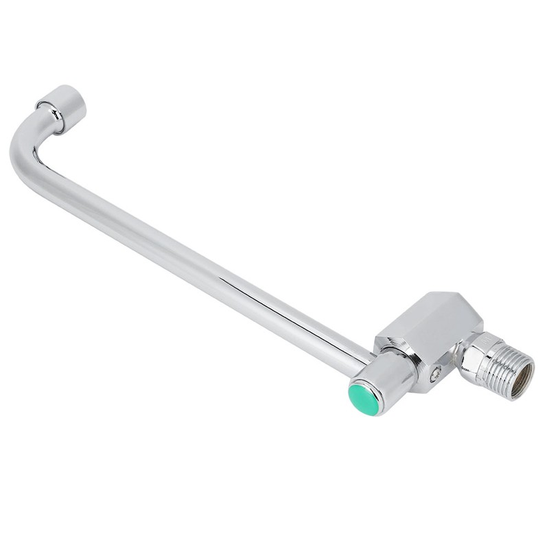Copper Alloy Silver Wall‑Mounted 360 Degree Rotating Faucet Semi‑Automatic Kitchen