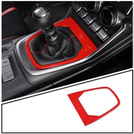 ABS Car Gear Shift Panel Frame Cover Interior Trim Sticker Subaru BRZ Scion FR-S & Toyota GT86 2022, Car Interior Gear Shift Frame Trim Sticker Compatible with Carbon Fiber Pattern (Red)