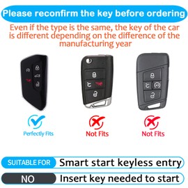 Sindeda for Volkswagen Key Fob Cover with Keychain Soft Full Protection Key Shell Key Case Compatible with VW MK8 Golf/GTI Skoda Octavia (Blue)