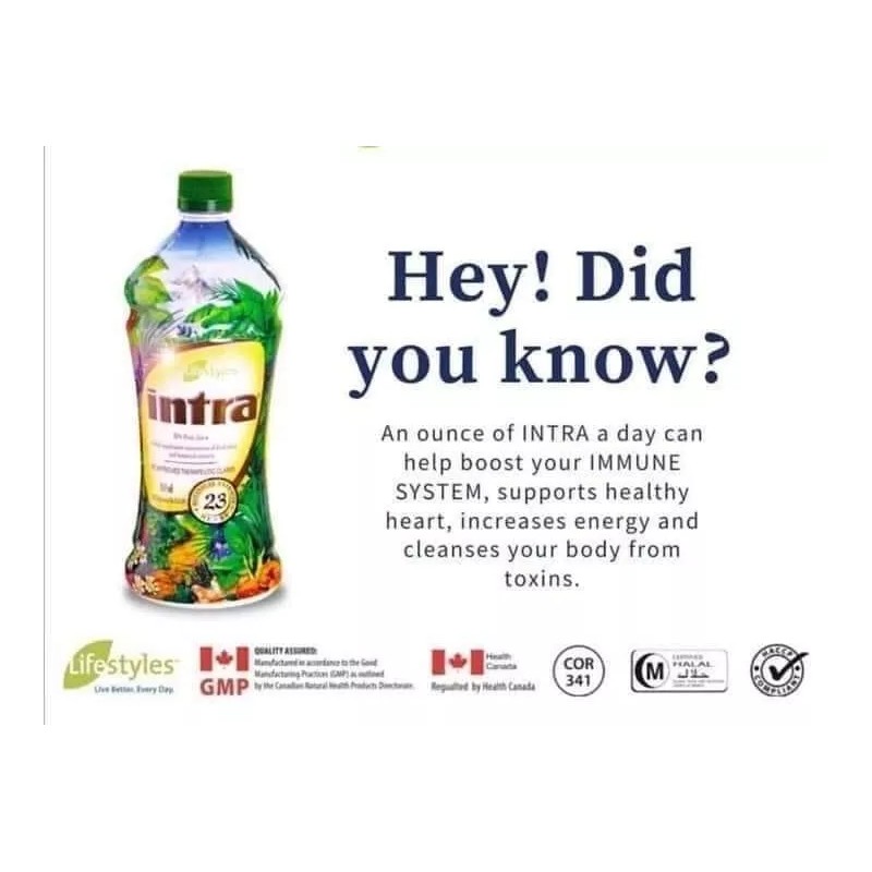 Lifestyles Intra’s 23 Botanical Extracts. Live Better Everyday