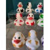 Approx 2"- Color Cow Print Rubber Ducks (#6) - J33Ps