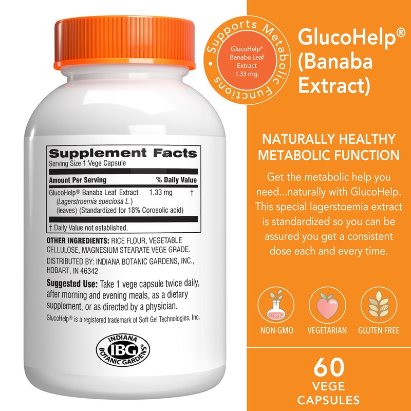 Botanic Choice Gluco Help Banaba Leaf Extract-Gluten Free, Non-GMO for
