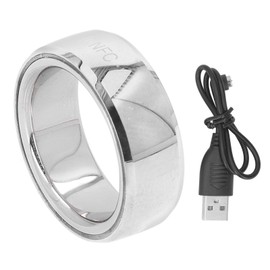 Smart Ring Health NFC BT 5.1 IP68 Waterproof Sleep Step Body Temp Monitoring Camera Music Control App Viewing White 20
