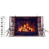 Leowefowa Buring Firewoods Backdrop 5x3ft Vinyl Christmas Fireplace Flaming Firewoods