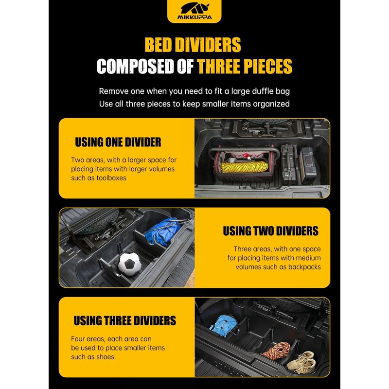 MIKKUPPA Trunk Cargo Dividers - Compatible with 2017-2024 Honda Ridgeline