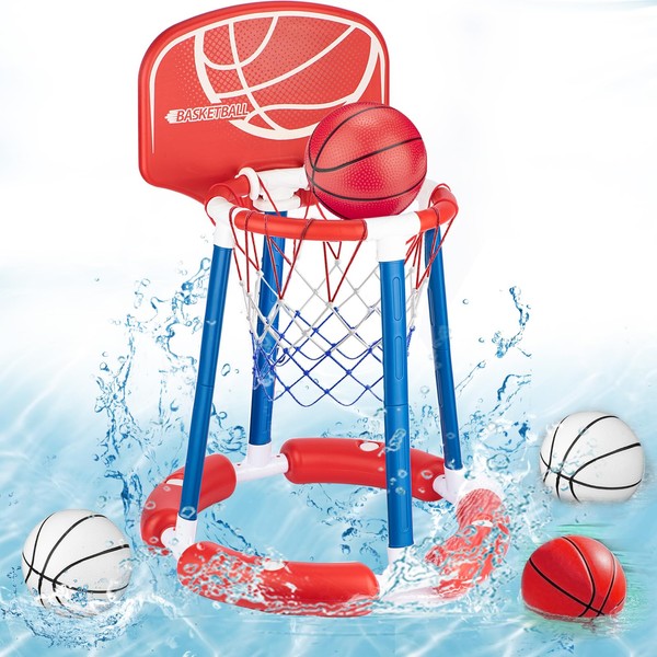 Pool Basketball Hoop with Backboard, Floating Pool Toy for Kids,