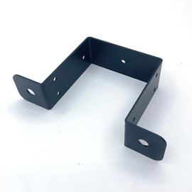 8 Pcs Black Strap Post Ties Brackets for 4x4 Post Heavy Duty Wood Deck Fence Post Tie Gazebo Mounting Bracket, Thickness 2mm