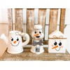 5” Christmas Snowman Face Stencils for Painting on Wood Reusable