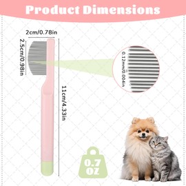 Eye Comb for Small Dogs, Stainless Steel Flea Comb for Small Dogs Gentle Round-Head Grooming Tool Tear Stain Combs Design for Pet Facial Paw Grooming Cats Dog