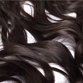 Clip in Hair Extensions One Piece 5Clips Hairpiece 27inch Long Curly Synthetic Hair Thin Thickness For Women[Dark Brown]