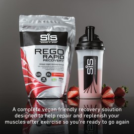 Science In Sport REGO Rapid Recovery Protein Powder, Strawberry Protein Powder with Added L-Leucine, Vitamins and Minerals for Muscle Recovery, 10 Servings, 500g