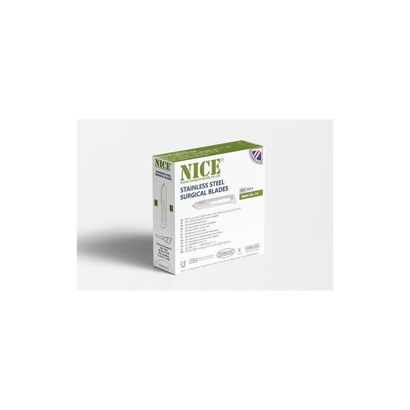 NICE 100 x No.13 Sterile Stainless Steel Surgical Blades SS13