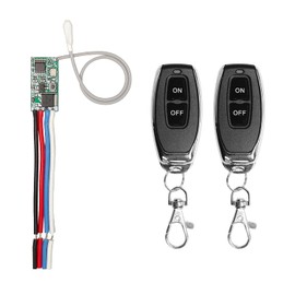 QIACHIP 433MHz RF Wireless Remote Control Relay Switch Module Radio Control Receiver Module with 2 Transmitters DC 3.7V 5V 9V 12V