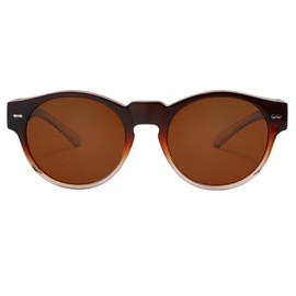 Long Keeper Polarized Over Glasses Sunglasses Women Round Sunglasses Over Glasses Trendy Wear Over Sunglasses Driving Travel Fit Over Sunglasses (Gradient Brown Brown)