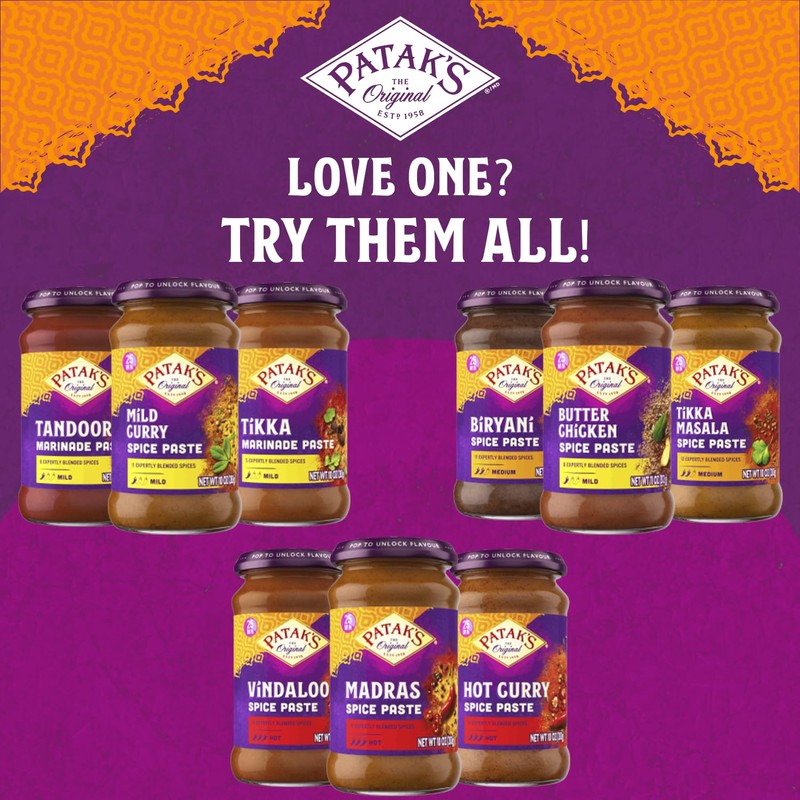 Patak’s Madras Spice Paste - Hot Indian Curry Paste with